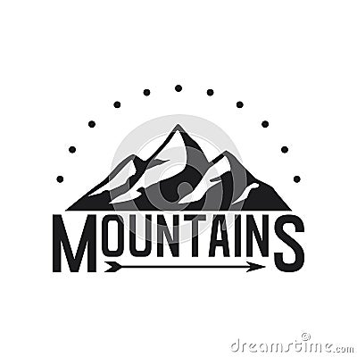 Mountains icon on white background Vector Illustration