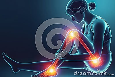 Illustration of multiple joints pain Stock Photo