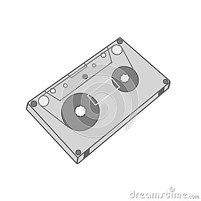 illustration of music cassette record tape Cartoon Illustration
