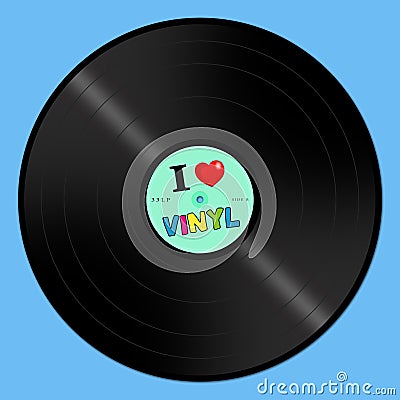 Illustration. Music. I love vinyl and LPs. Stock Photo