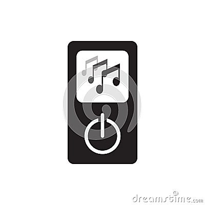 Illustration of music player icon isolated on white background Vector Illustration