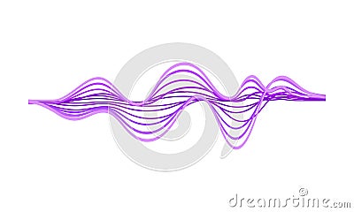 Vector design of music wave. Bright purple lines. Sound pulse. Audio technology theme Vector Illustration