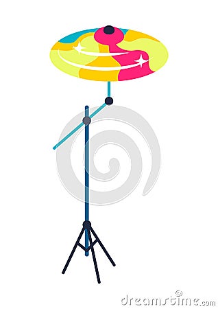 Illustration of musical drum cymbal. Vector Illustration