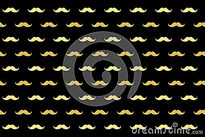 Illustration of mustaches repeated on dark background. Stock Photo