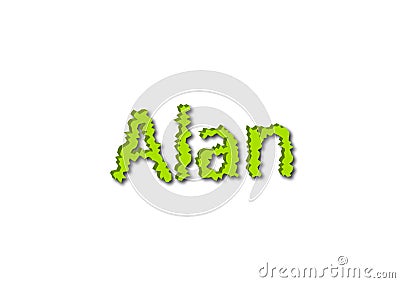 Illustration, name alan isolated in a white background Stock Photo