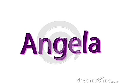 Illustration, name angela isolated in a white background Stock Photo