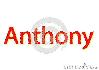 Illustration, name anthony isolated in a white background Stock Photo
