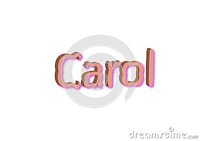 Illustration, name carol isolated in a white background Stock Photo