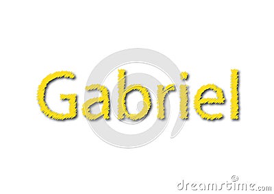 Illustration, name gabriel isolated in a white background Stock Photo