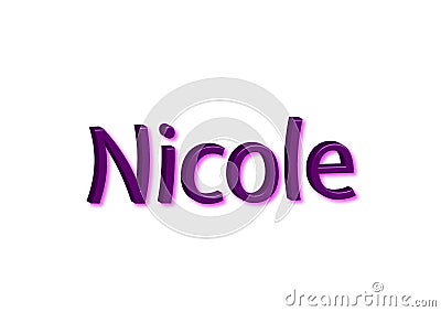 Illustration, name nicole isolated in a white background Stock Photo