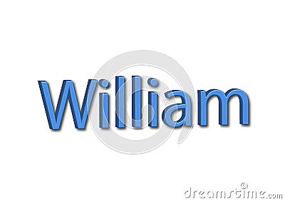 Illustration, name william isolated in a white background Stock Photo