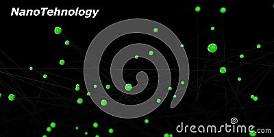 Illustration of a nanotechnology symbol on a black background Stock Photo
