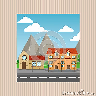 Illustration of nature city, vector design, building and real estate related Vector Illustration