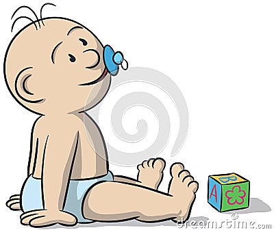 Illustration of newborn baby Vector Illustration