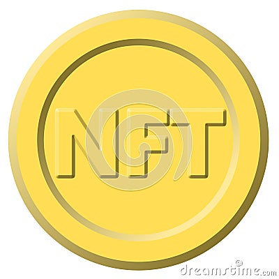 Illustration of NFT Non Fungible Token which is used to sell digital data Stock Photo