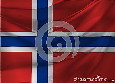 Illustration of Norway Wavy Flag Stock Photo