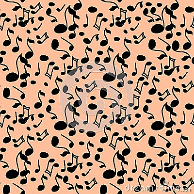 Illustration note. Background on a musical theme. Seamless pattern. Vector Illustration