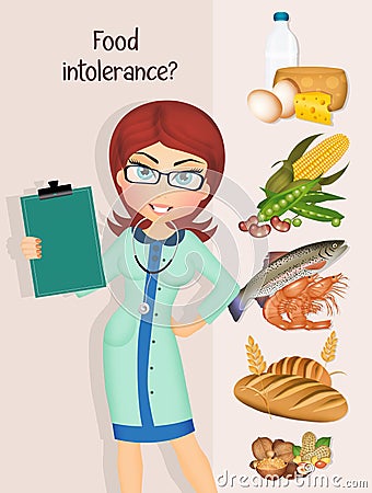 Nutritionist assesses food allergies and intolerances Stock Photo