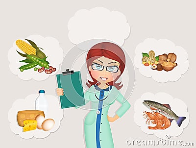 Nutritionist assesses food allergies and intolerances Stock Photo