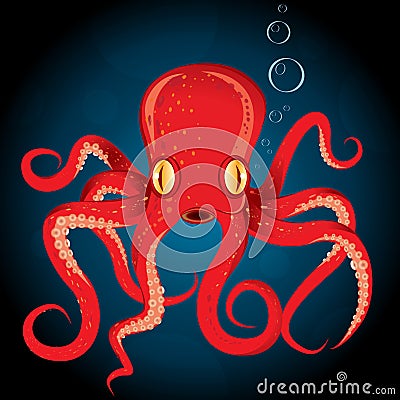 Illustration octopus vector animal underwater Vector Illustration