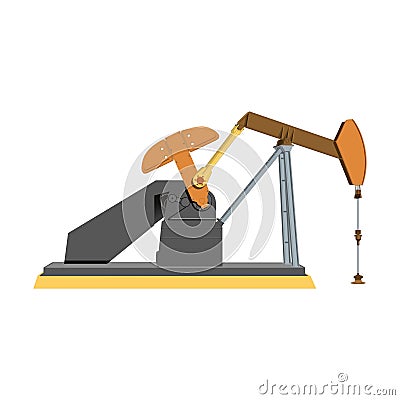 Illustration of the oil industry, oil pump Cartoon Illustration