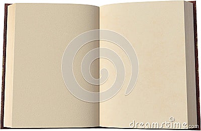 Open Book, Blank Pages, Isolated Stock Photo