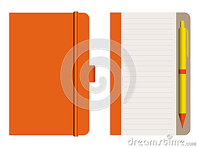 Illustration of the opened and closed notebooks Vector Illustration