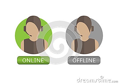 Illustration of Operator icons Vector Illustration