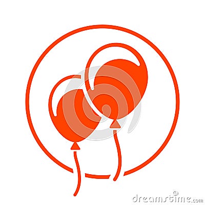 Orange balloons icon concept Vector Illustration