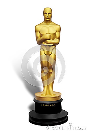 Illustration of Oscar statue on white background Editorial Stock Photo