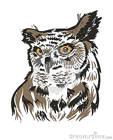 Illustration of an owl. Owl vector graphic. Vector Illustration