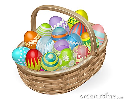 Illustration of painted Easter eggs Vector Illustration