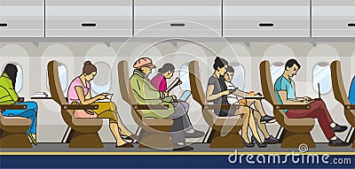 Illustration of passenger seat in the airplane Vector Illustration