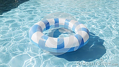 Illustration of a pastel-striped inflatable ring perfect for summer beach vacations. Stock Photo
