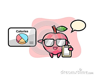 Illustration of peach mascot as a dietitian Vector Illustration