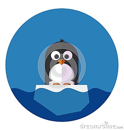 Illustration of Penguin on a ice floe Vector Illustration