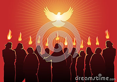 Pentecost Sunday Holy Spirit Vector Illustration