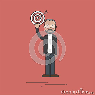 Illustration of people avatar dartboard dart Stock Photo