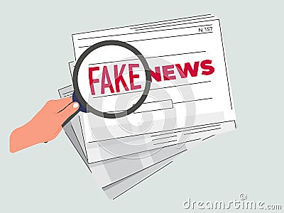 An illustration of People reading fake news background. Disinformation, Spreading fake news concept. Hoax the internet Vector Illustration