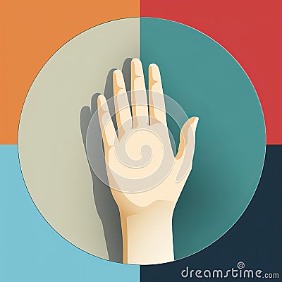 an illustration of a persons hand reaching out to the side Cartoon Illustration