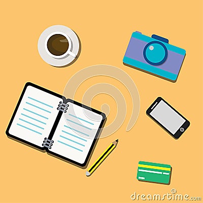 Illustration is a picture on the table. Vector Illustration