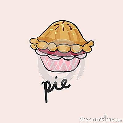 Illustration of pie dessert isolated Stock Photo
