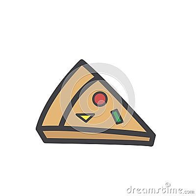 Illustration of a piece of pizza cuisine gourmet Stock Photo