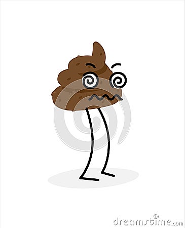 Illustration of a piece of turd. Vector illustration. Image is isolated on white background. Emotion shit. Brand for the company. Vector Illustration