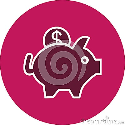 Illustration Piggy Bank Icon For Personal And Commercial Use. Stock Photo