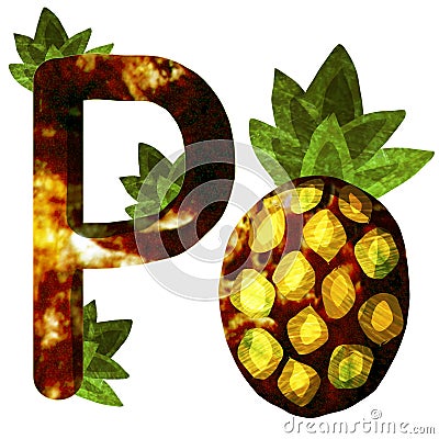 Illustration with pineapple Stock Photo