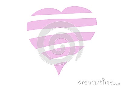 Illustartion sliced pink heart Stock Photo