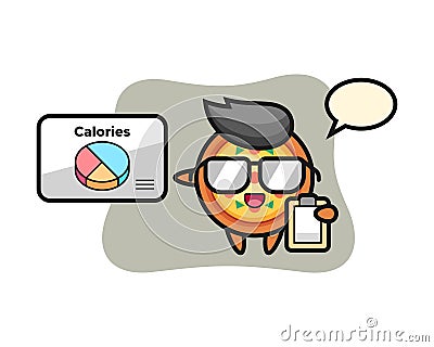 Illustration of pizza mascot as a dietitian Vector Illustration
