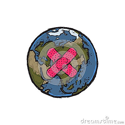 Illustration of Planet Earth Cartoon Illustration