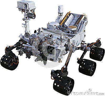 Mars Robot Rover, Space, Isolated, Exploration Stock Photo